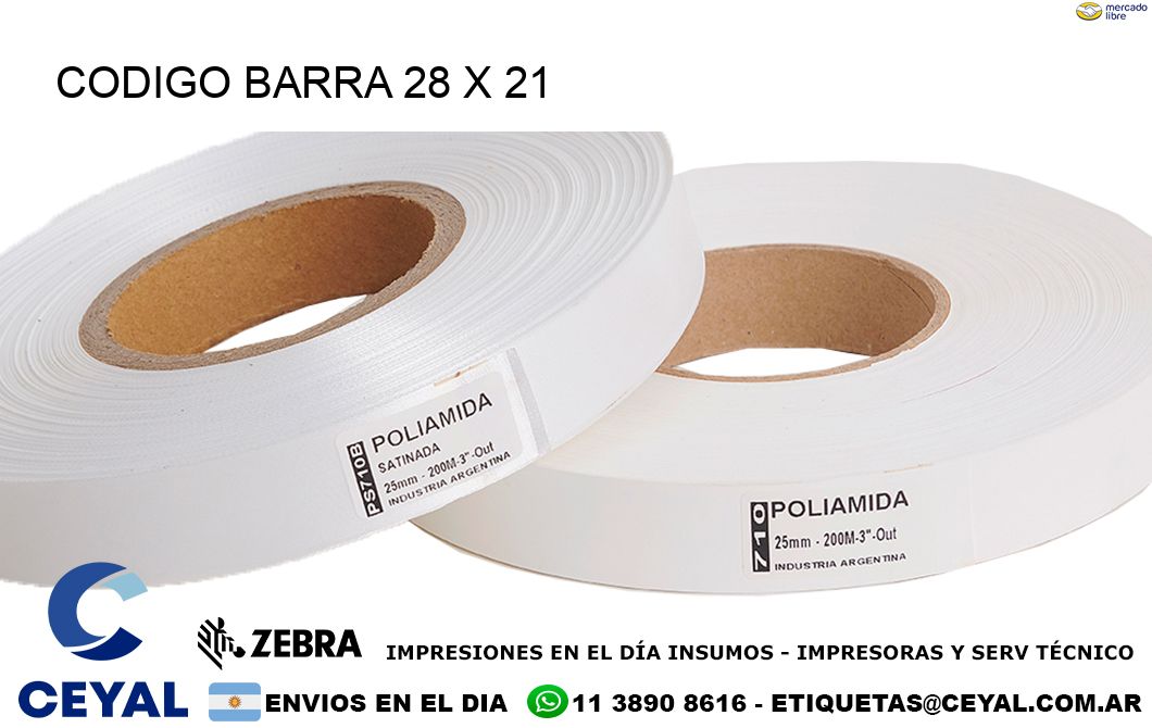 CODIGO BARRA 28 x 21