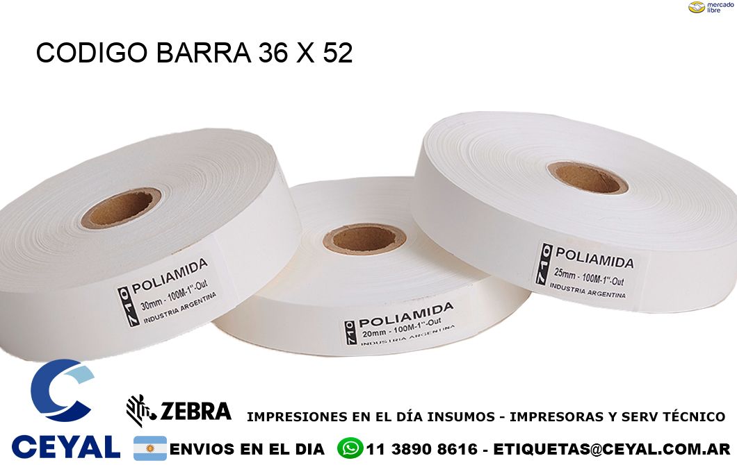 CODIGO BARRA 36 x 52