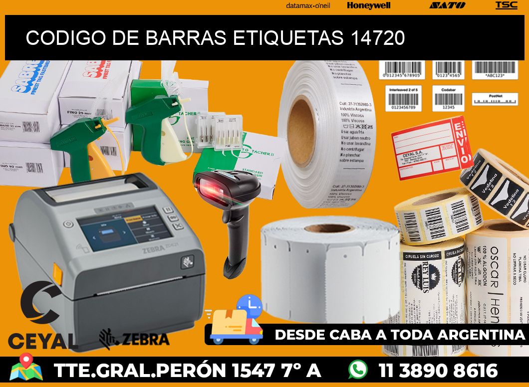 CODIGO DE BARRAS ETIQUETAS 14720