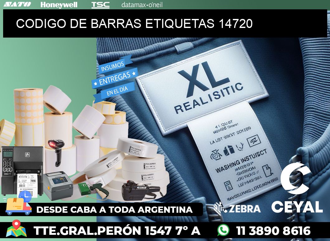 CODIGO DE BARRAS ETIQUETAS 14720