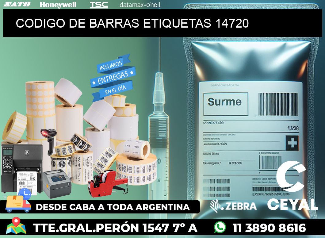 CODIGO DE BARRAS ETIQUETAS 14720