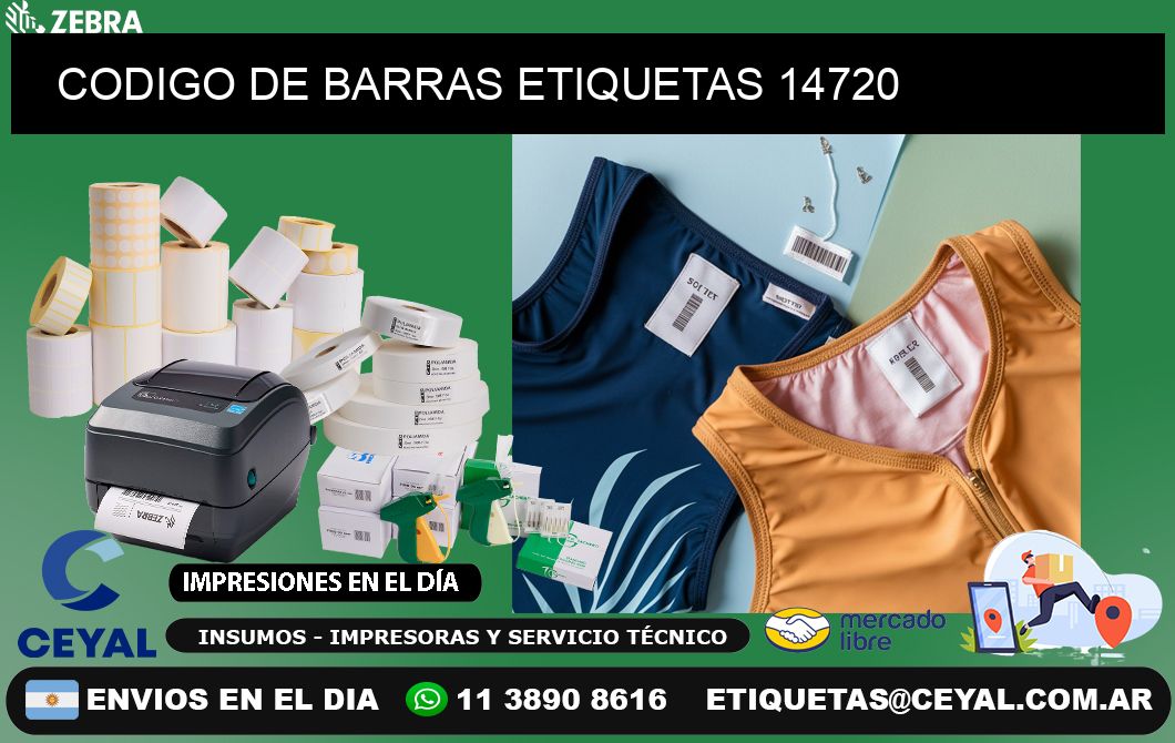 CODIGO DE BARRAS ETIQUETAS 14720