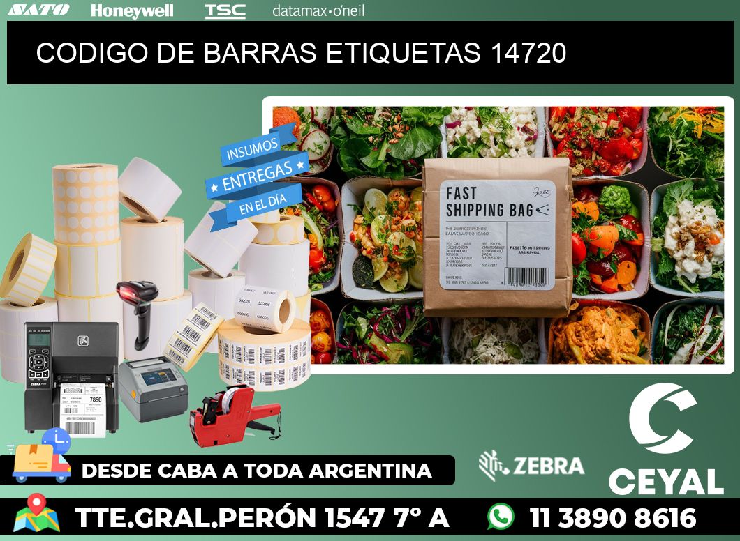 CODIGO DE BARRAS ETIQUETAS 14720