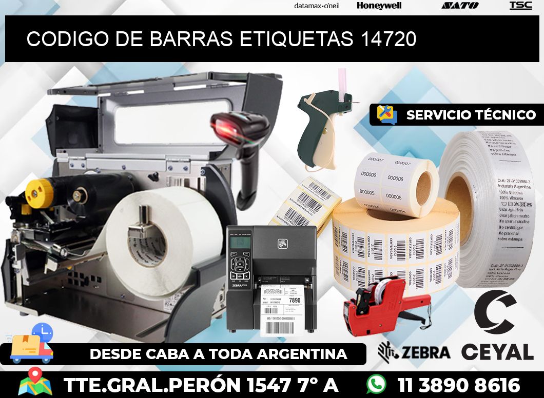 CODIGO DE BARRAS ETIQUETAS 14720