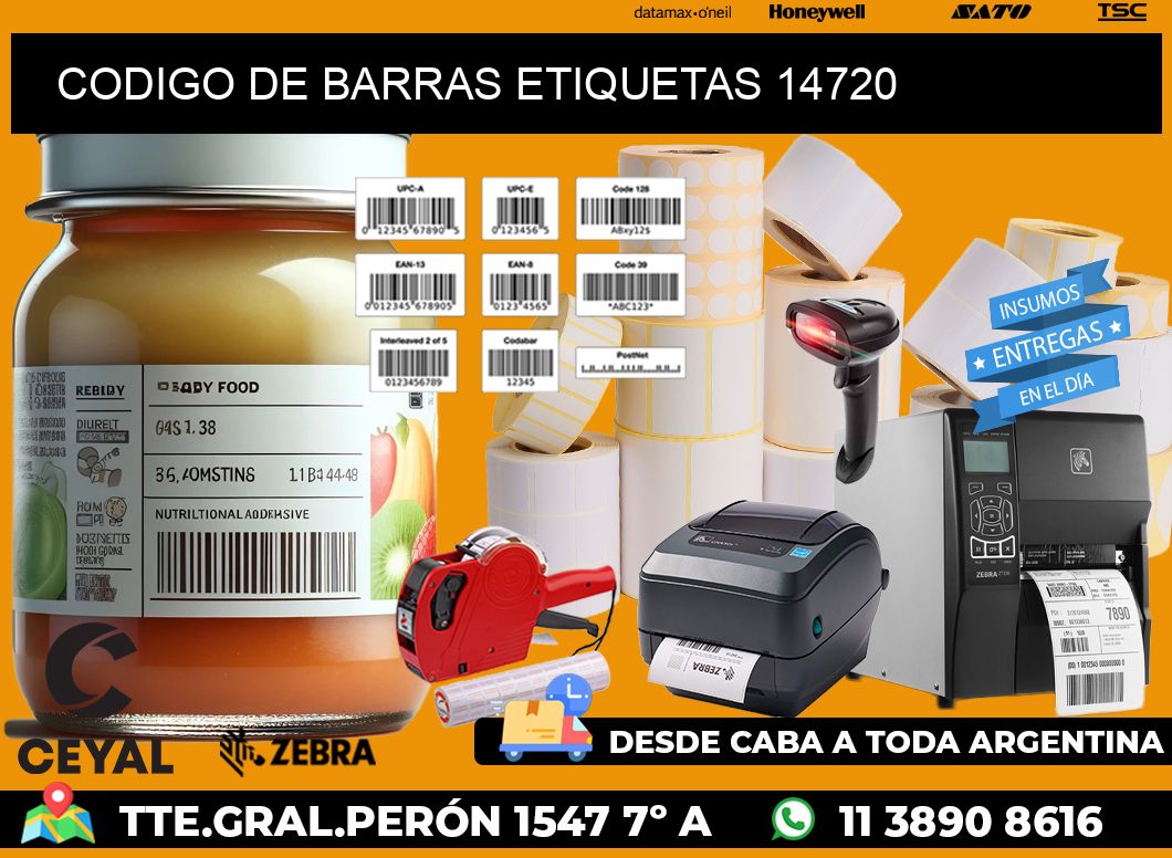 CODIGO DE BARRAS ETIQUETAS 14720