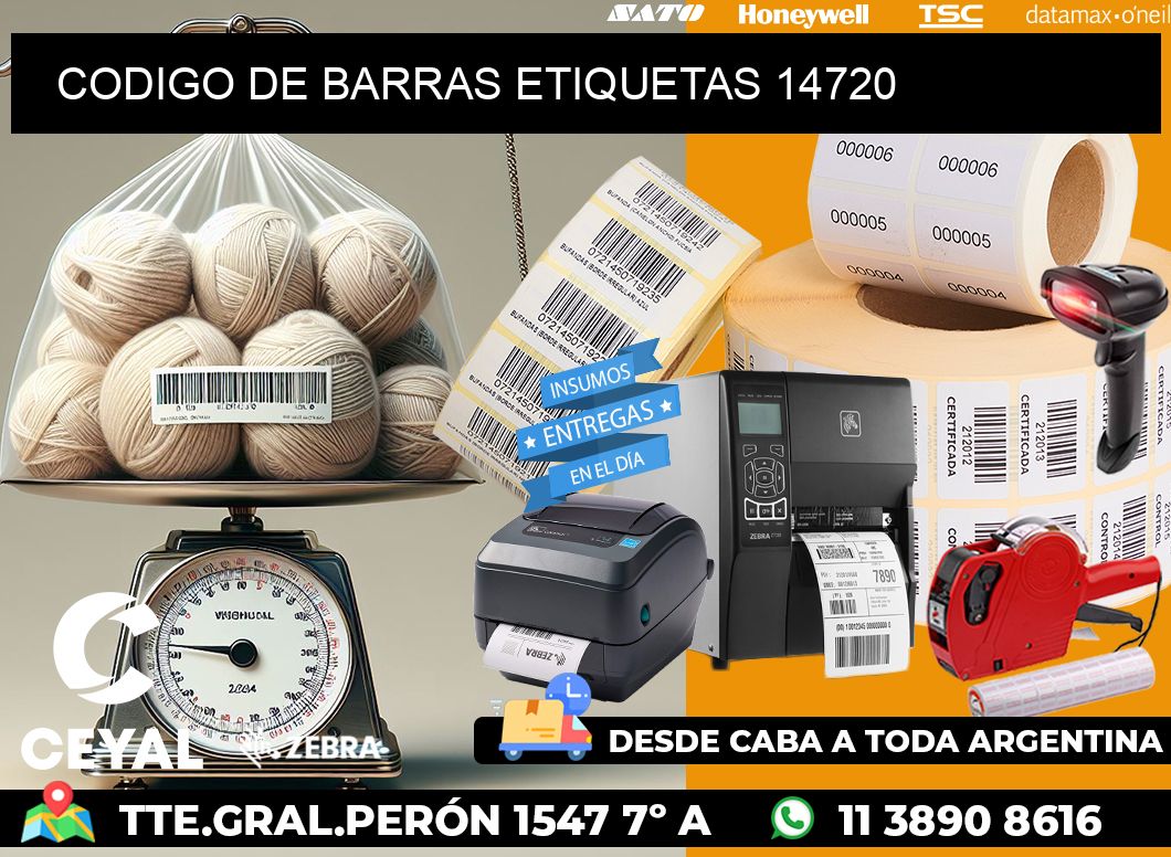 CODIGO DE BARRAS ETIQUETAS 14720