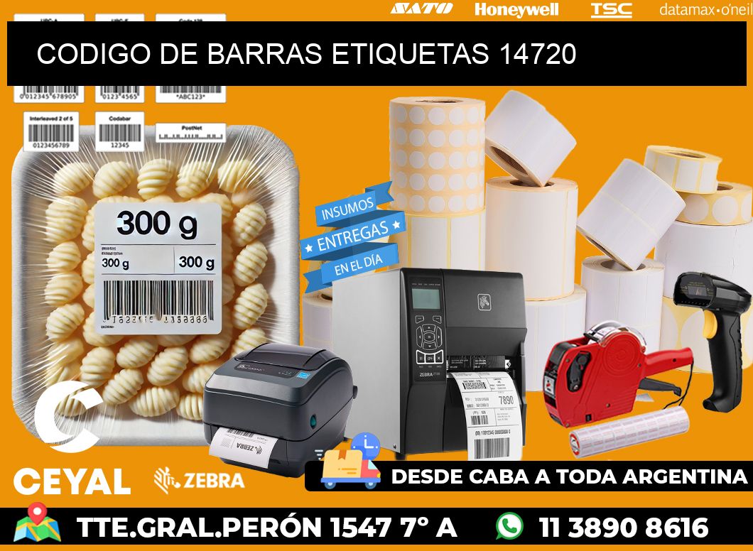 CODIGO DE BARRAS ETIQUETAS 14720