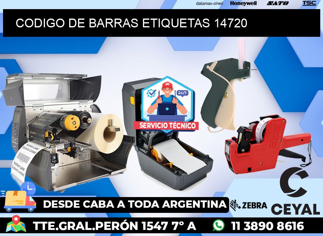 CODIGO DE BARRAS ETIQUETAS 14720