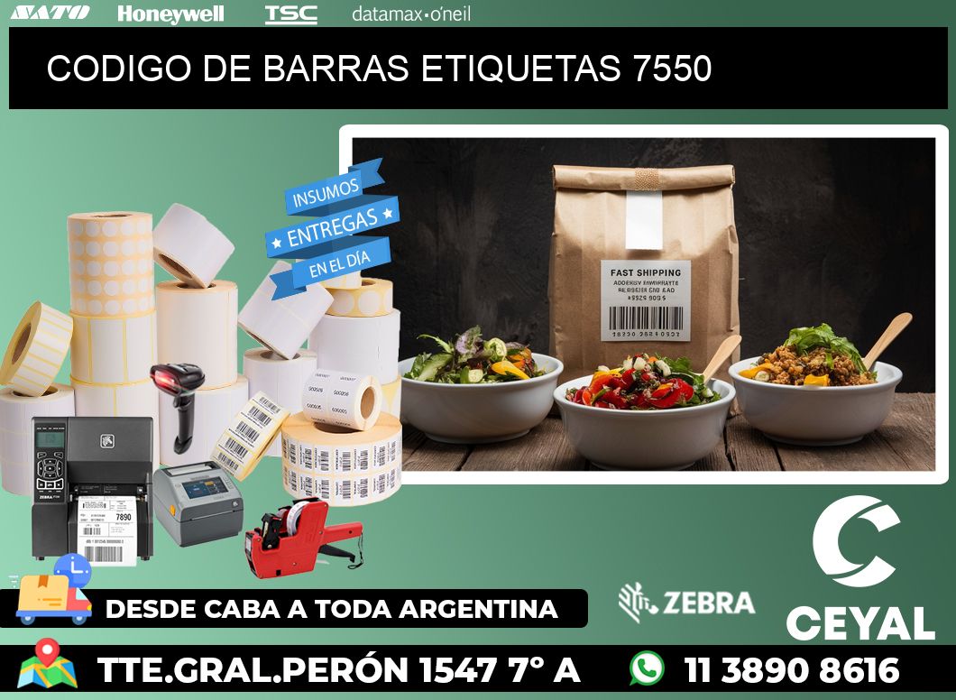 CODIGO DE BARRAS ETIQUETAS 7550