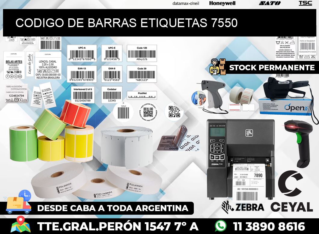 CODIGO DE BARRAS ETIQUETAS 7550