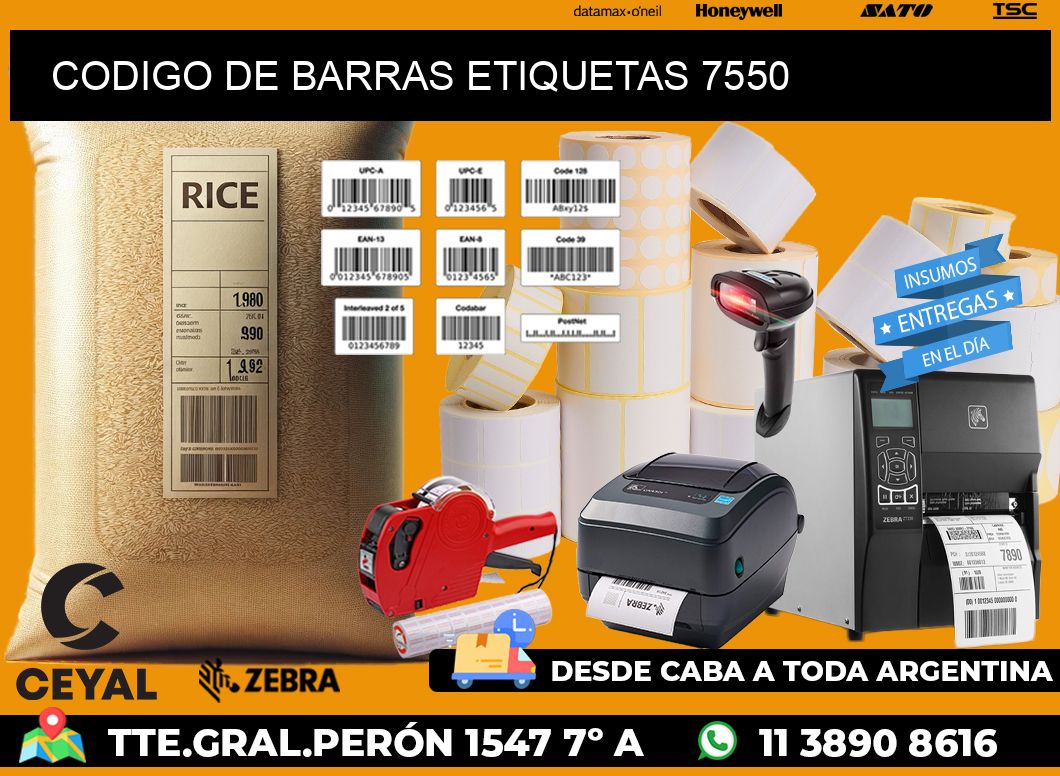 CODIGO DE BARRAS ETIQUETAS 7550