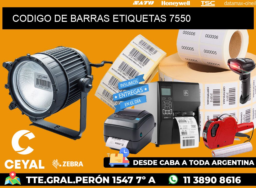 CODIGO DE BARRAS ETIQUETAS 7550