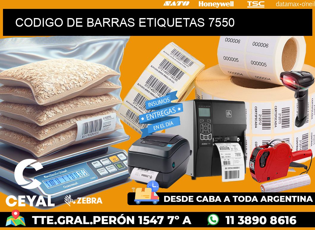CODIGO DE BARRAS ETIQUETAS 7550