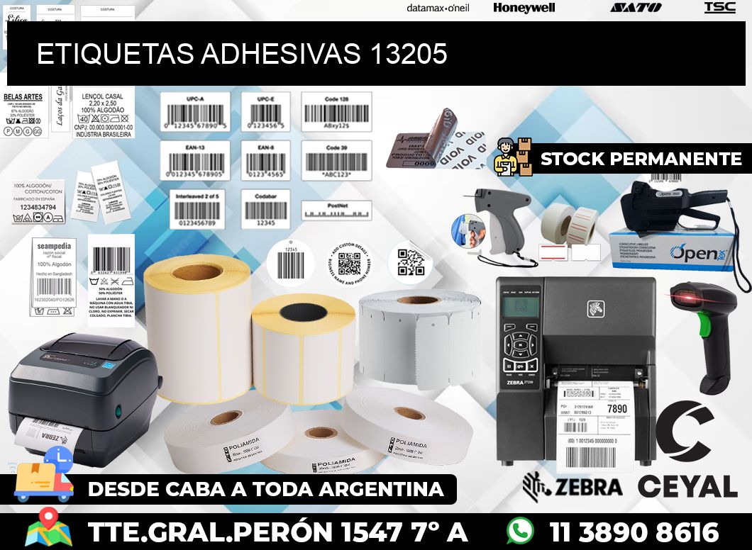 ETIQUETAS ADHESIVAS 13205