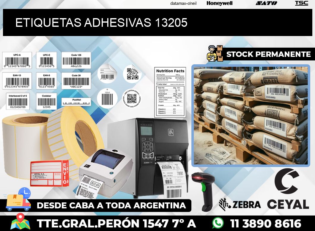 ETIQUETAS ADHESIVAS 13205