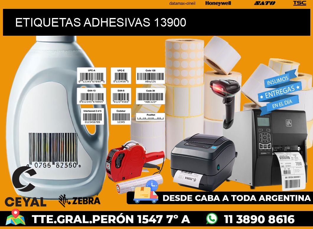 ETIQUETAS ADHESIVAS 13900