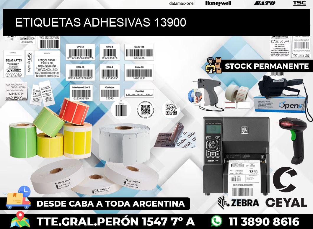 ETIQUETAS ADHESIVAS 13900