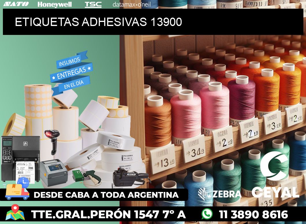 ETIQUETAS ADHESIVAS 13900