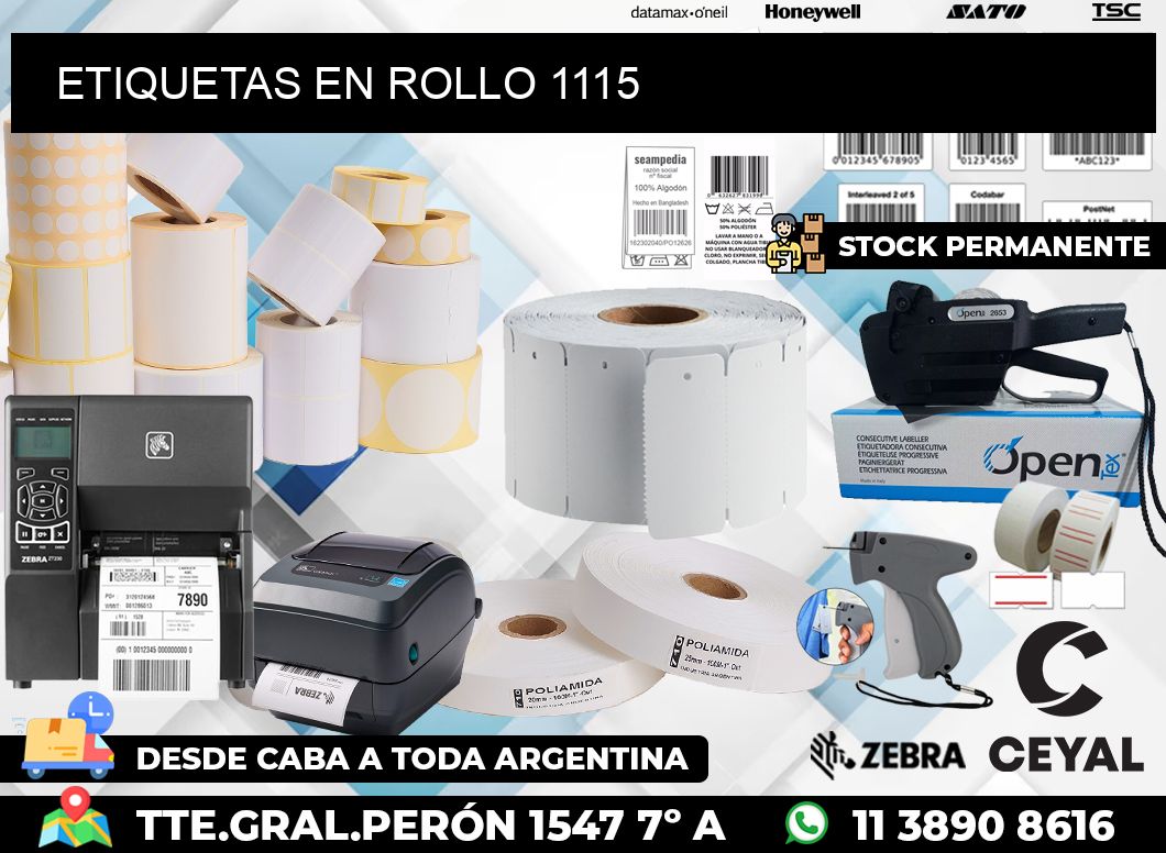 ETIQUETAS EN ROLLO 1115