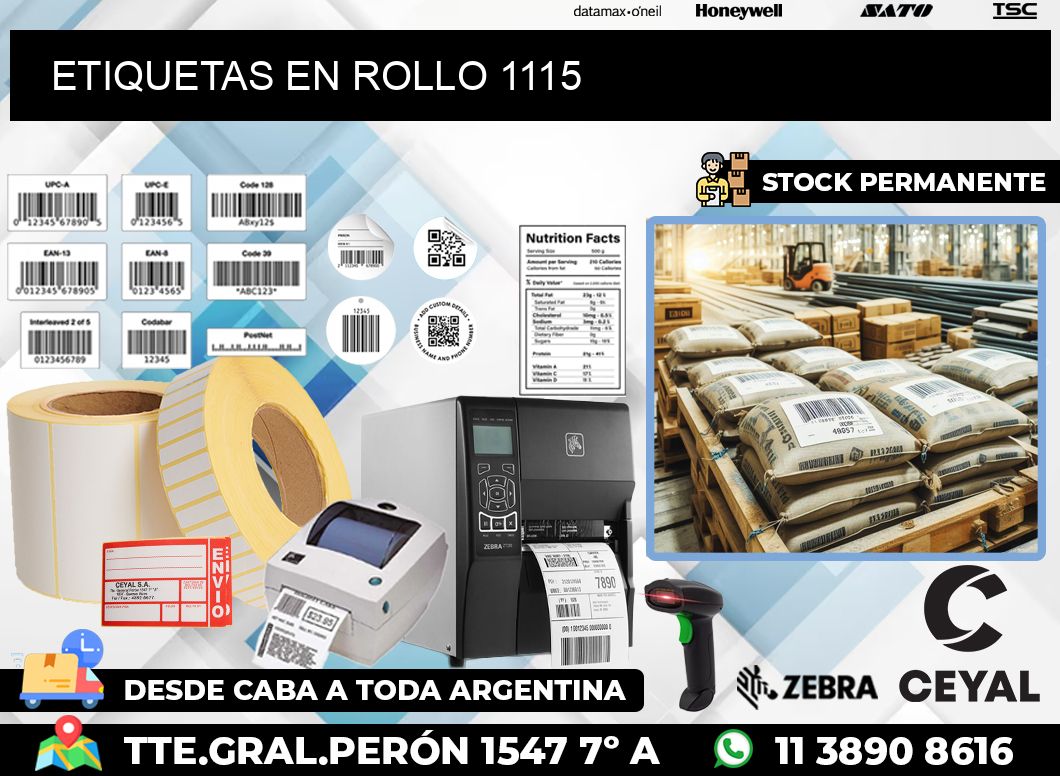 ETIQUETAS EN ROLLO 1115