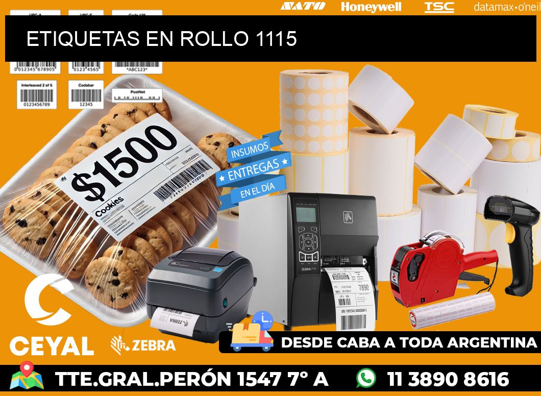 ETIQUETAS EN ROLLO 1115