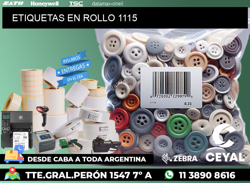 ETIQUETAS EN ROLLO 1115