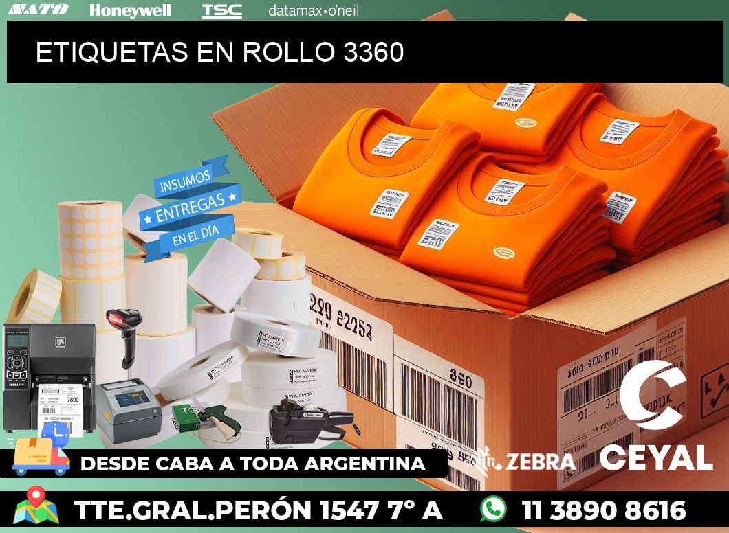 ETIQUETAS EN ROLLO 3360