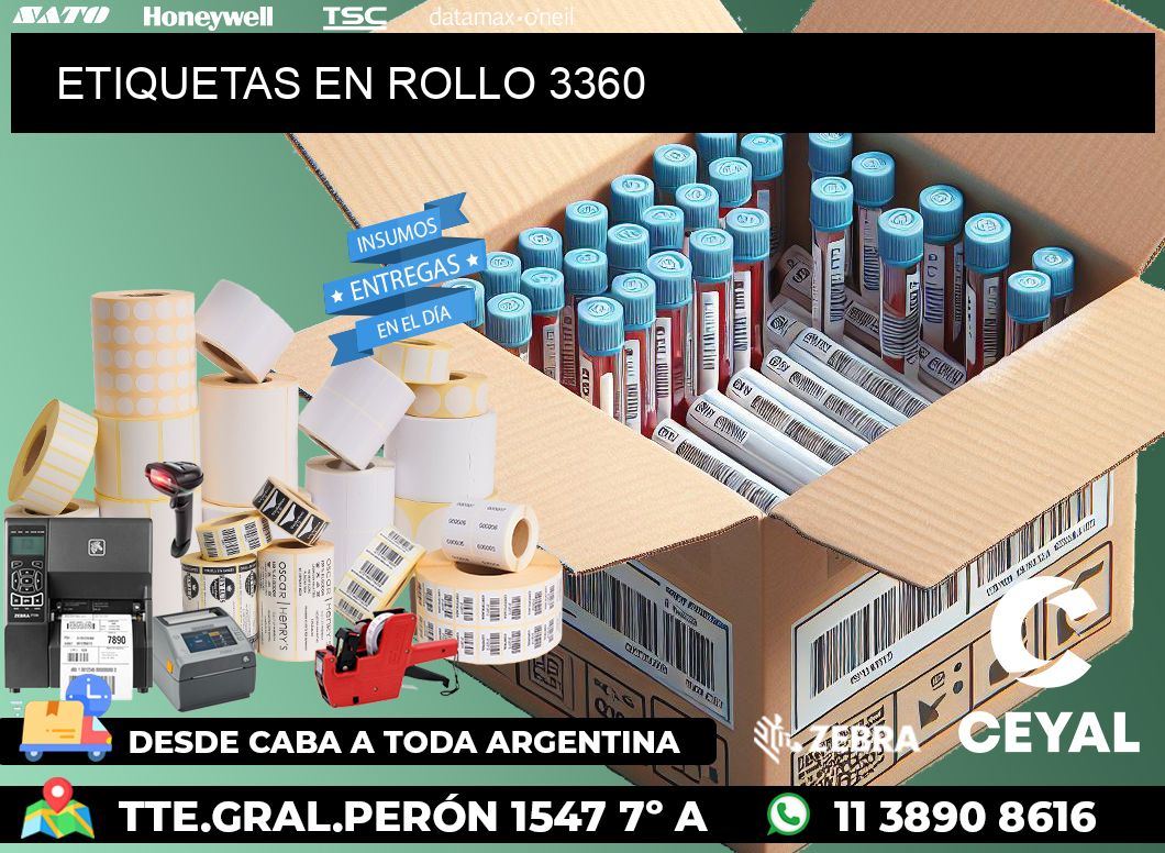 ETIQUETAS EN ROLLO 3360