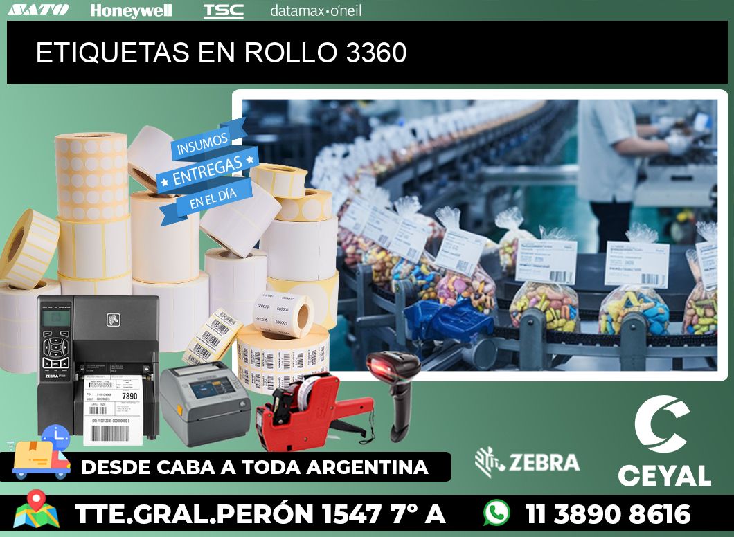 ETIQUETAS EN ROLLO 3360