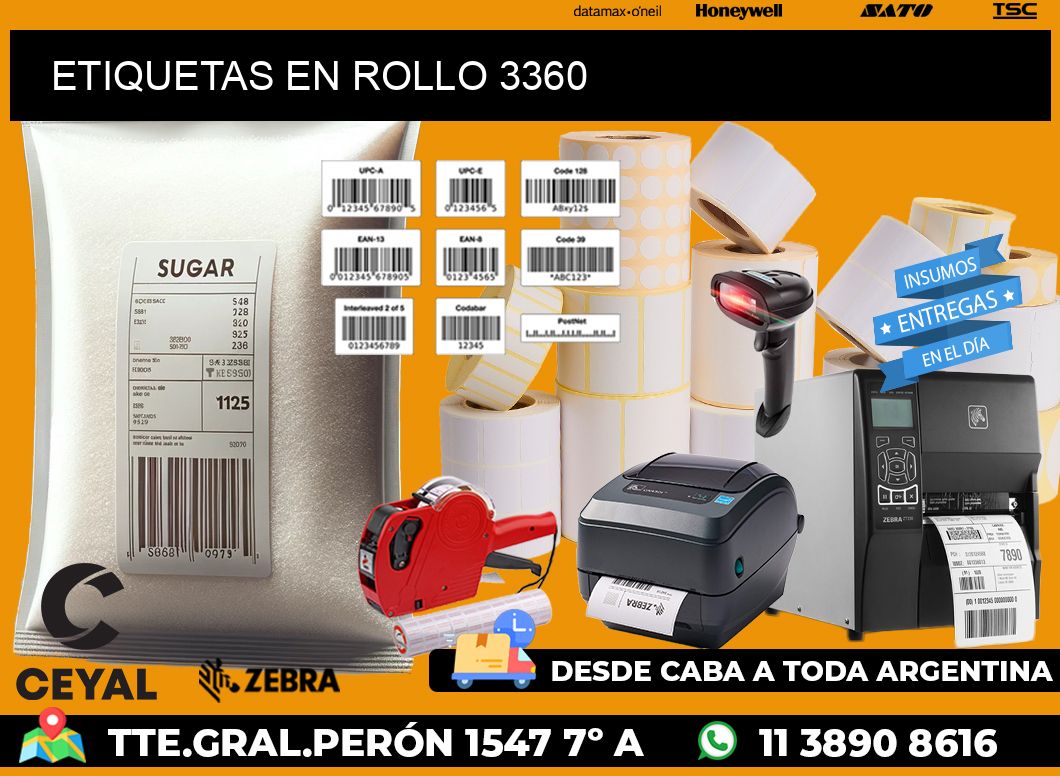 ETIQUETAS EN ROLLO 3360