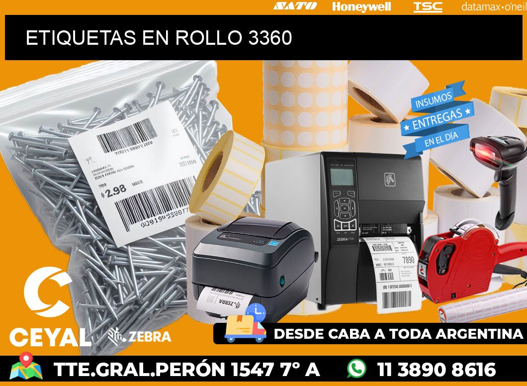 ETIQUETAS EN ROLLO 3360