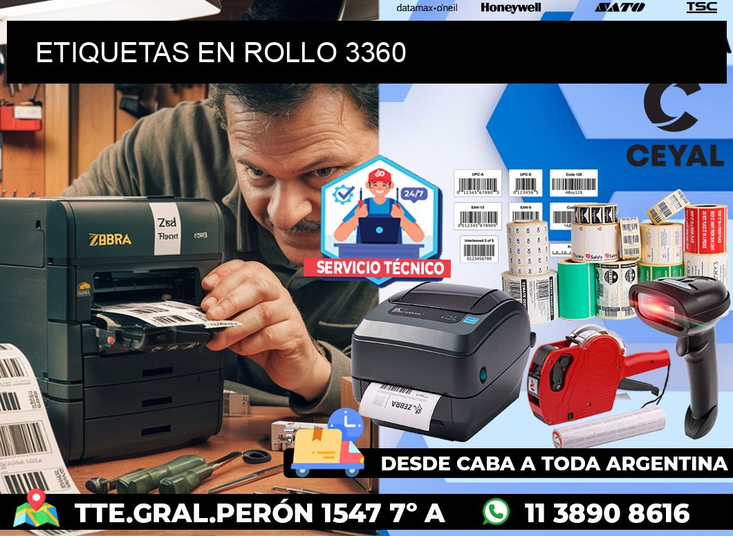 ETIQUETAS EN ROLLO 3360