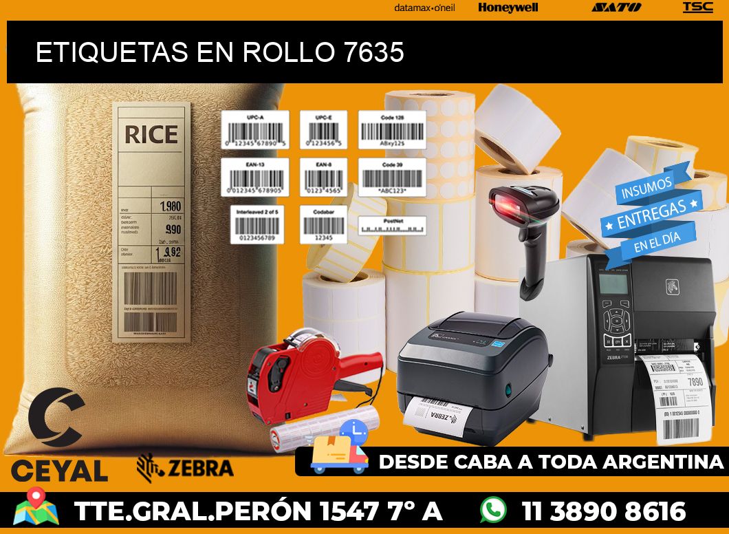 ETIQUETAS EN ROLLO 7635