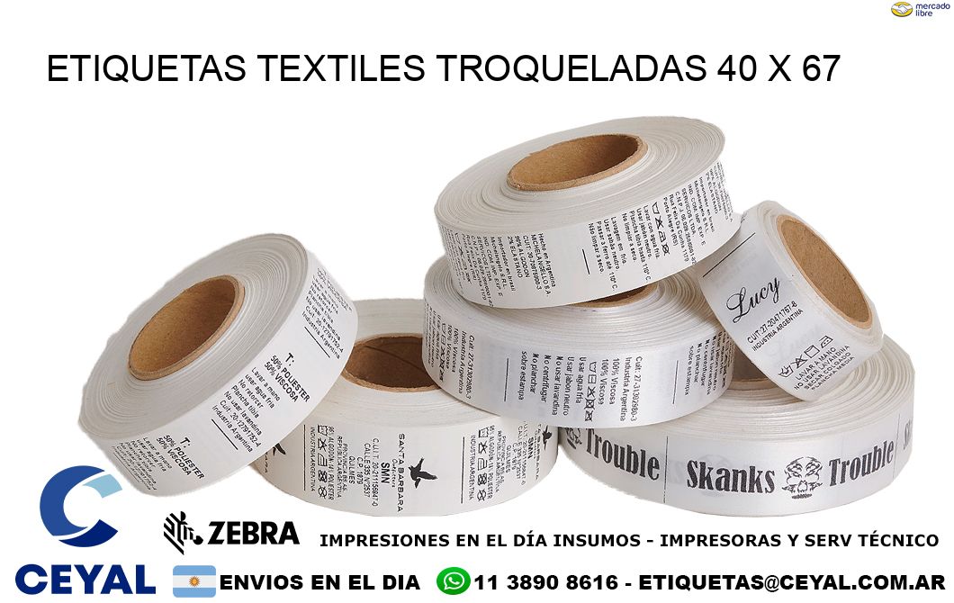 ETIQUETAS TEXTILES TROQUELADAS 40 x 67