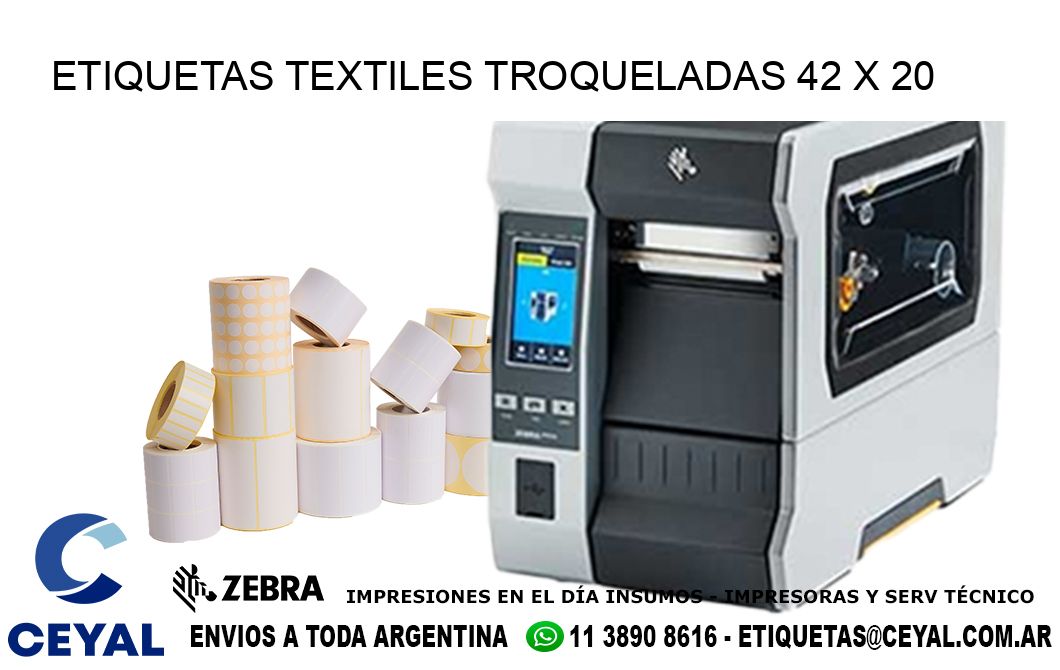 ETIQUETAS TEXTILES TROQUELADAS 42 x 20