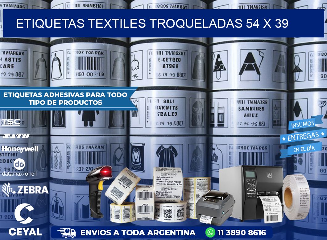 ETIQUETAS TEXTILES TROQUELADAS 54 x 39