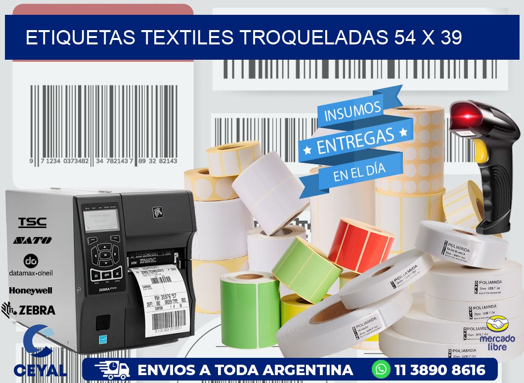 ETIQUETAS TEXTILES TROQUELADAS 54 x 39