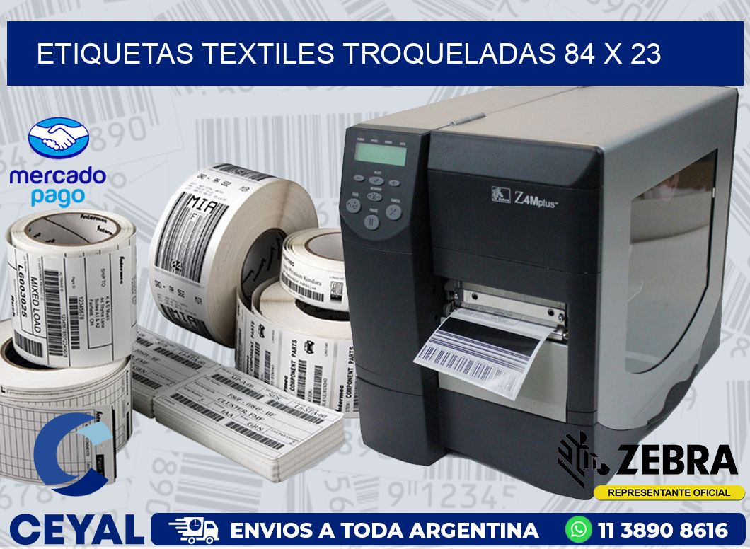 ETIQUETAS TEXTILES TROQUELADAS 84 x 23