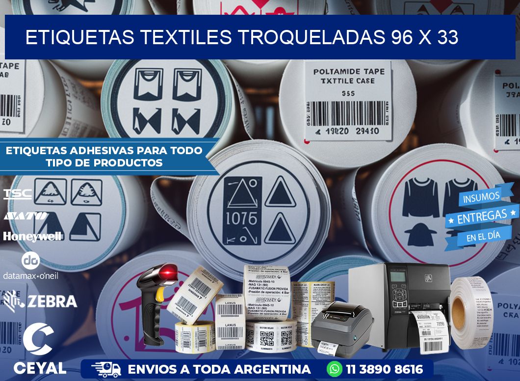 ETIQUETAS TEXTILES TROQUELADAS 96 x 33