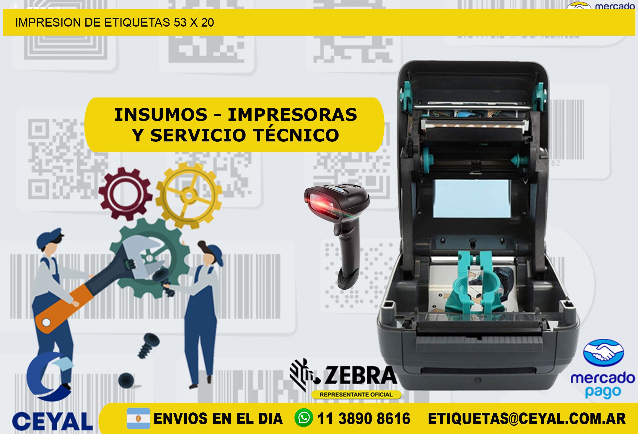 IMPRESION DE ETIQUETAS 53 x 20
