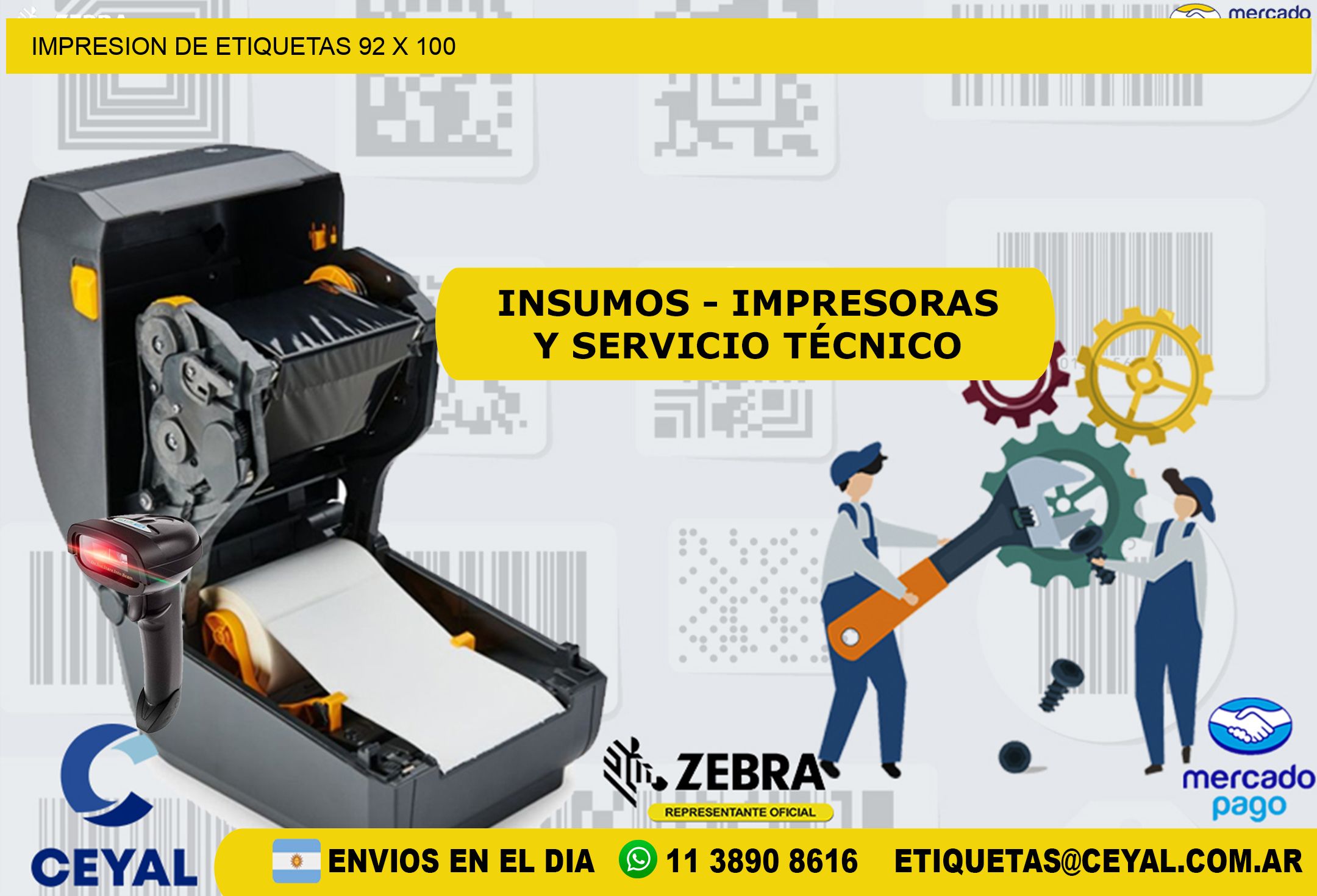IMPRESION DE ETIQUETAS 92 x 100