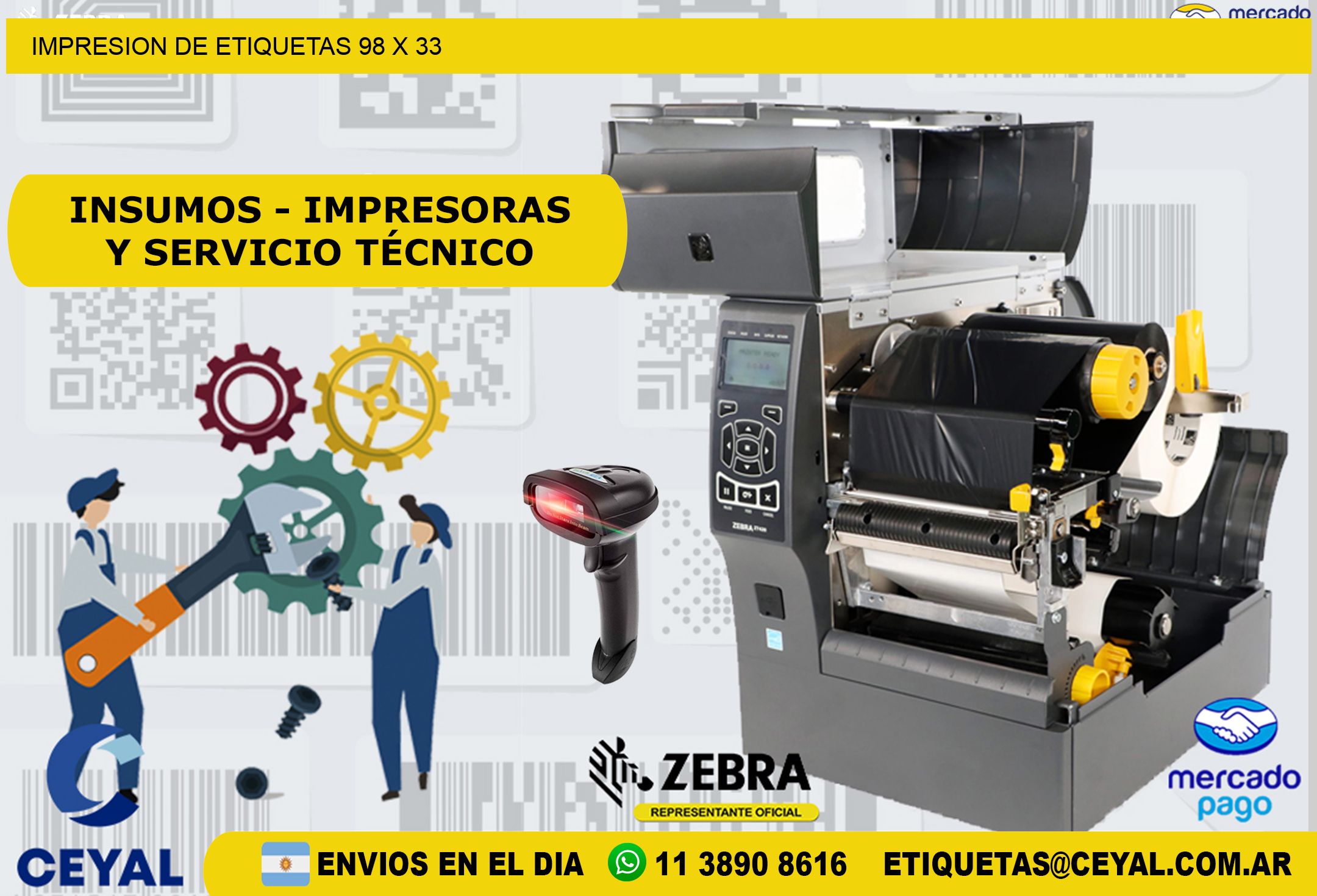 IMPRESION DE ETIQUETAS 98 x 33