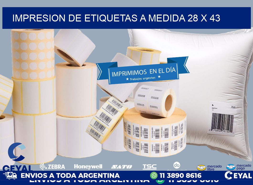 IMPRESION DE ETIQUETAS A MEDIDA 28 x 43