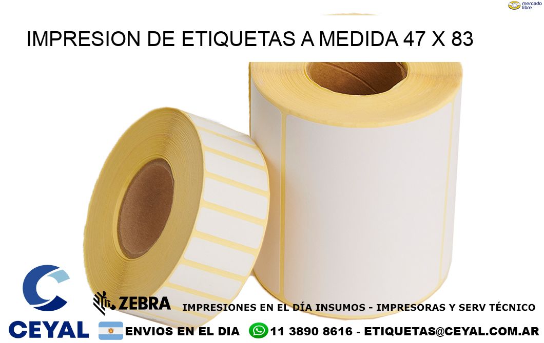 IMPRESION DE ETIQUETAS A MEDIDA 47 x 83