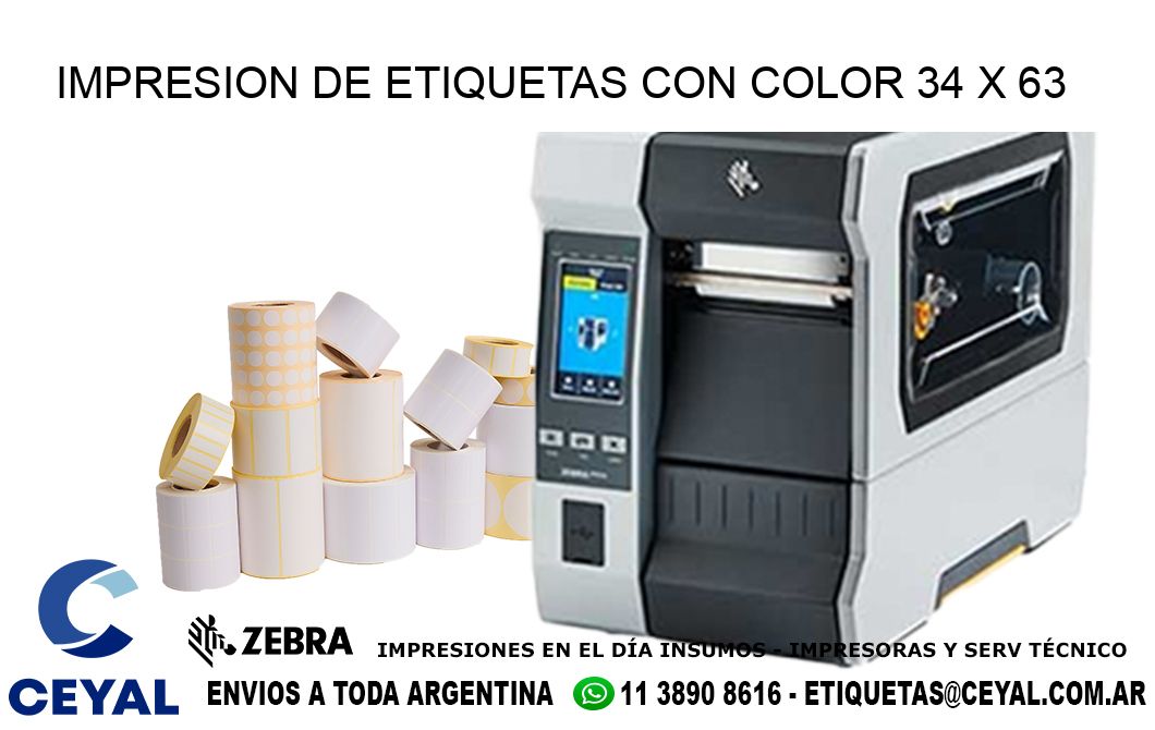 IMPRESION DE ETIQUETAS CON COLOR 34 x 63