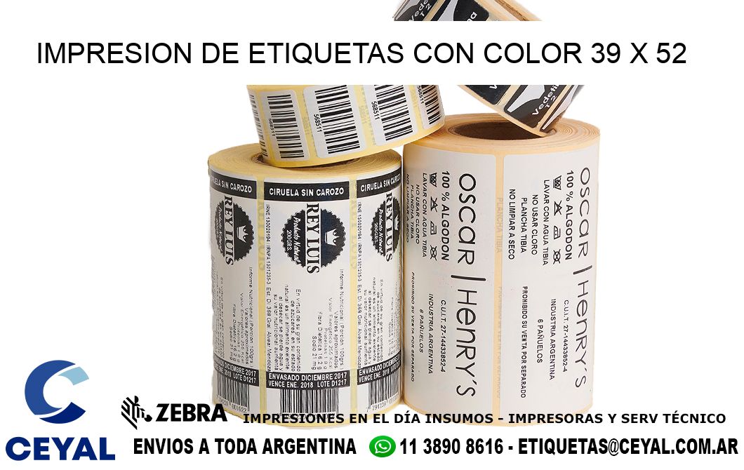 IMPRESION DE ETIQUETAS CON COLOR 39 x 52
