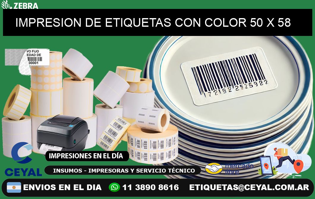 IMPRESION DE ETIQUETAS CON COLOR 50 x 58