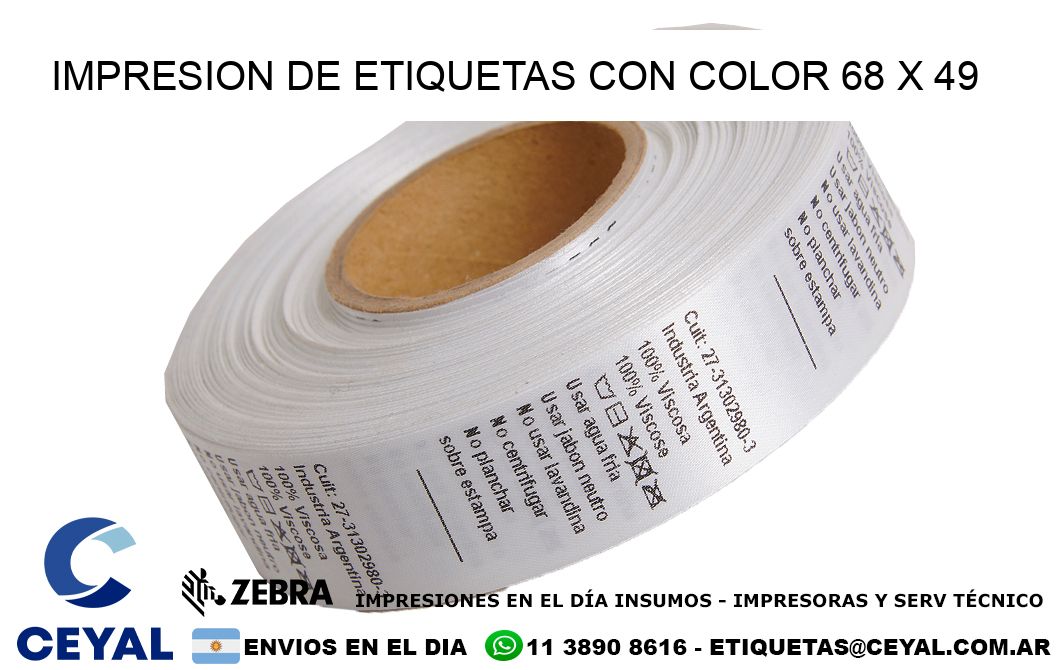 IMPRESION DE ETIQUETAS CON COLOR 68 x 49