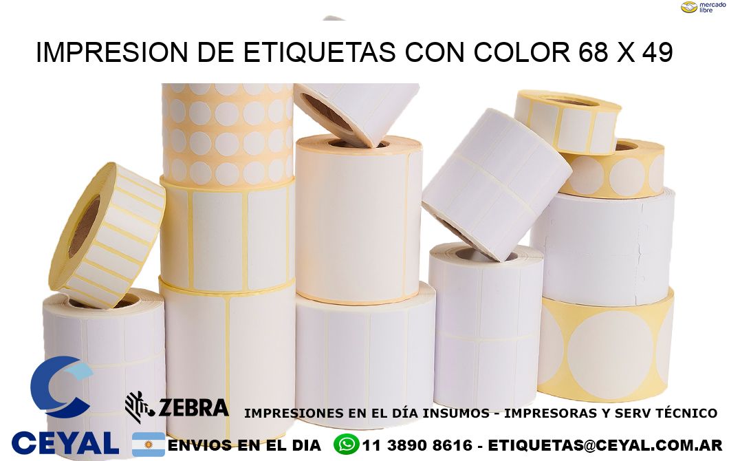 IMPRESION DE ETIQUETAS CON COLOR 68 x 49
