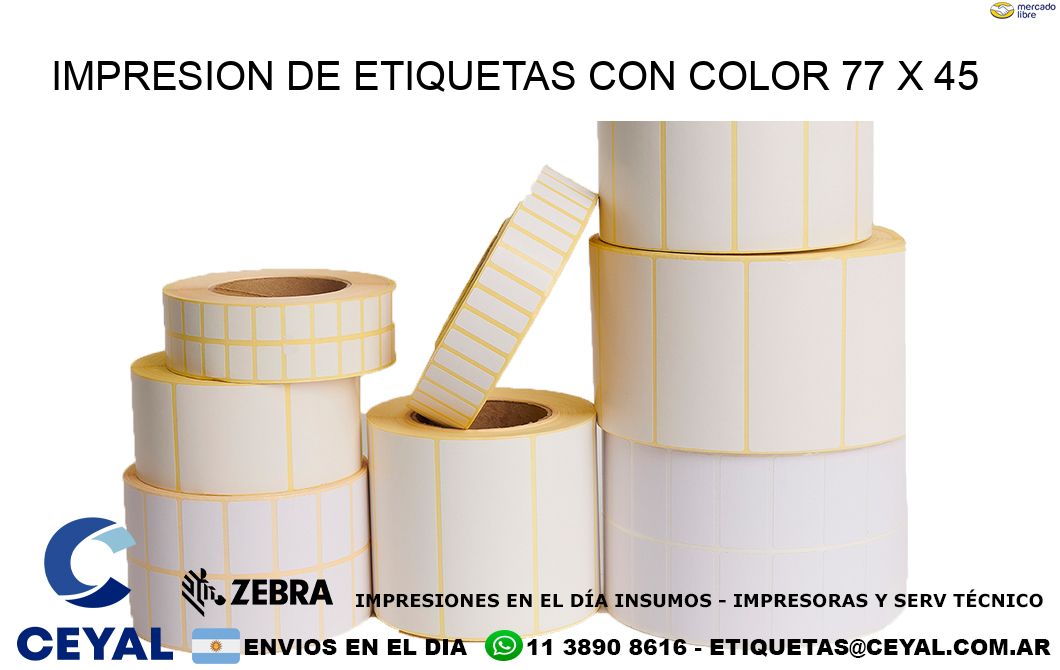 IMPRESION DE ETIQUETAS CON COLOR 77 x 45